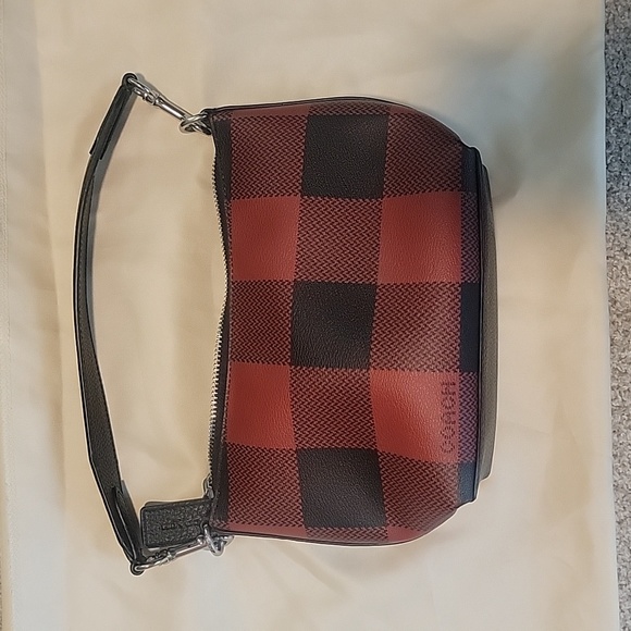Coach Buffalo Red Plaid Mini bag with Coach Patch - Picture 4 of 9